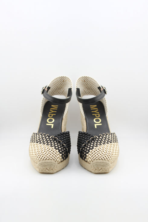 Maypol Woven Ankle Strap Espadrille Wedges